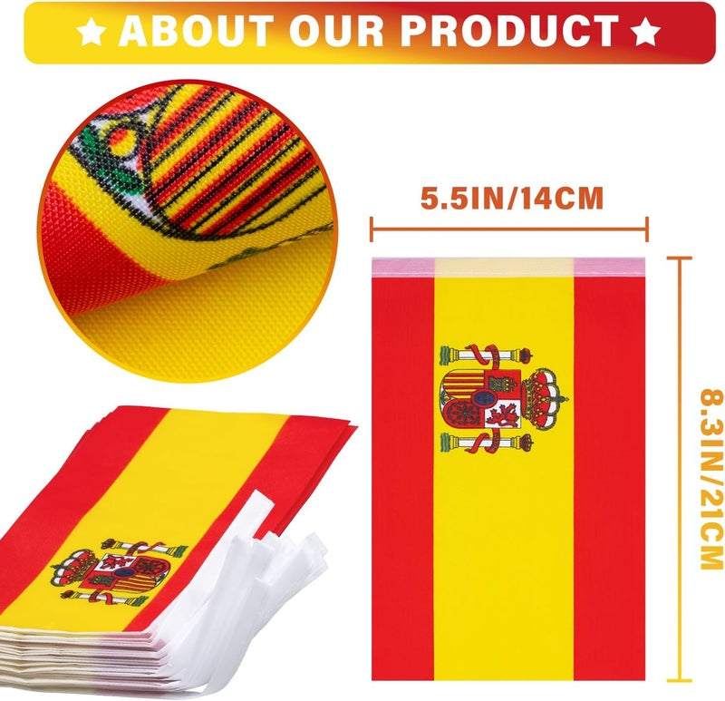 MVPRING Spain String Flag Pennant Banner, Small Mini Spanish Flags Bunting Banner, National Country Decoration for School, Party, Sports Events, Patriotic Festival, 33 Feet 30 Flags - Image 3